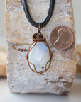 Men's Rainbow Moonstone in Antique Bronze - With Black Leather Cord Designs by Nature Gems