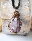 Men’s Ruby Pendant - in Antique Bronze - with Black Leather Cord Designs by Nature Gems
