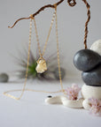 Natural citrine necklace in 14k gold-filled - handmade wire wrapped crystal pendant necklace full view November birthstone jewelry for women