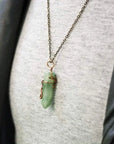 Natural Green Aventurine Crystal Pendant Necklace DesignsbyNatureGems