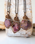 (NEW) Raw Ruby - Antique Bronze Pendant Designs by Nature Gems