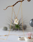 Rainbow Moonstone 14K Gold Filled Huggie Charm Necklace Designs by Nature Gems