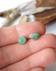 Raw Green Aventurine Crystal Earrings DesignsbyNatureGems