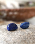 Raw Lapis Lazuli Crystal Earrings DesignsbyNatureGems