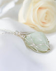 Raw Light Green Jade Necklace DesignsbyNatureGems