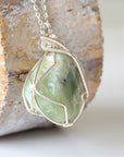 Raw Light Green Jade Necklace DesignsbyNatureGems