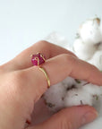 Raw Pink Ruby Ring - 14K Gold-Filled DesignsbyNatureGems