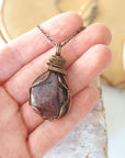 Raw Ruby Necklace - Antique Bronze DesignsbyNatureGems