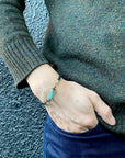 Rohan-Men's Blue Raw Apatite Bracelet Designs by Nature Gems