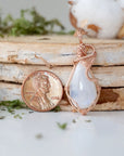 Rose Gold Rainbow Moonstone Necklace DesignsbyNatureGems