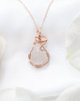 Rose Gold Rainbow Moonstone Necklace DesignsbyNatureGems