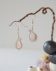 Rose Quartz Silver Plated Drop U-Shape Earring Designs by Nature Gems