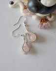 Rose Quartz Silver Plated Drop U-Shape Earring Designs by Nature Gems