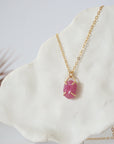 Ruby 14K Gold Huggie Charm Necklace Designs by Nature Gems