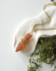 Ruby Aura Quartz - Gold Wire Wrapped Necklace Designs by Nature Gems