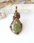 (SEO) Raw Peridot Necklace - Antique Bronze Designs by Nature Gems