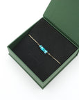 Natural turquoise slider bracelet in elegant gift box ready for gifting - December birthstone jewelry by Designs by Nature Gems