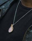 Wire Wrapped Rose Quartz Crystal Necklace DesignsbyNatureGems