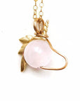 14K Gold Rose Quartz Crystal Unicorn Necklace DesignsbyNatureGems