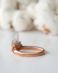 14K Rose Gold Raw Herkimer Diamond Ring DesignsbyNatureGems