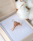 14K Rose Gold Raw Herkimer Diamond Ring DesignsbyNatureGems