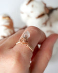 14K Rose Gold Raw Herkimer Diamond Ring DesignsbyNatureGems