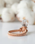 14K Rose Gold Raw Herkimer Diamond Ring DesignsbyNatureGems