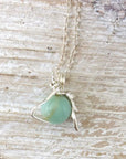 Amazonite Crystal Unicorn Charm Necklace - Italian Sterling Silver DesignsbyNatureGems