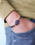 Amethyst Black Leather Bracelet Designs by Nature Gems