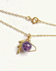 Amethyst Crystal Unicorn Charm Necklace - 14K Gold | February Birthstone DesignsbyNatureGems
