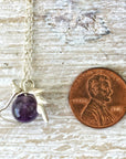 Amethyst Crystal Unicorn Charm Necklace - Italian Sterling Silver | February Birthstone DesignsbyNatureGems