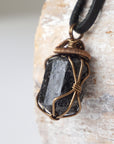 Antique Bronze Black Tourmaline Necklace - October Birthstone DesignsbyNatureGems