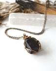 Antique Bronze Black Tourmaline Necklace - October Birthstone DesignsbyNatureGems