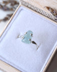Aquamarine Adjustable Ring - Sterling Silver Metal Designs by Nature Gems