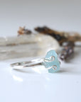 Aquamarine Adjustable Ring - Sterling Silver Metal Designs by Nature Gems