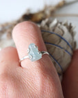 Aquamarine Adjustable Ring - Sterling Silver Metal Designs by Nature Gems