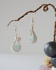 Aquamarine Silver Plated Drop U-Shape Earring Designs by Nature Gems