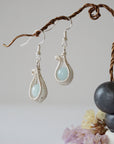 Aquamarine Silver Plated Drop U-Shape Earring Designs by Nature Gems