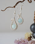 Aquamarine Silver Plated Drop U-Shape Earring Designs by Nature Gems