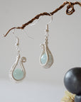 Aquamarine Silver Plated Drop U-Shape Earring Designs by Nature Gems