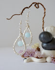 Aquamarine Silver Plated Round Wire Earring Designs by Nature Gems