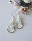 Aquamarine Silver Plated Round Wire Earring Designs by Nature Gems