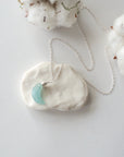 Aquamarine Sterling Silver Moon Necklace Designs by Nature Gems