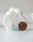 Aquamarine Sterling Silver Moon Necklace Designs by Nature Gems