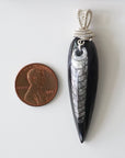 Black Fossil Pendant - Men's Necklace Designs by Nature Gems
