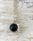 Black Obsidian Unicorn Charm Necklace – Italian Sterling Silver DesignsbyNatureGems