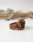 Black Tourmaline Ring-Antique Bronze Designs by Nature Gems