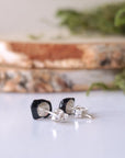Black Tourmaline Stud Earrings DesignsbyNatureGems