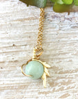 Blue Amazonite Crystal Unicorn Charm Necklace - 14K Gold DesignsbyNatureGems