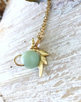 Blue Amazonite Crystal Unicorn Charm Necklace - 14K Gold DesignsbyNatureGems